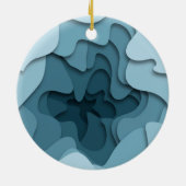 Blauwe Beer Mam en Baby eerste Kerstmis Keramisch Ornament (Achterkant)