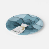 Blauwe Beer Mam en Baby in Cave Party Papieren Bordje (Gekanteld)