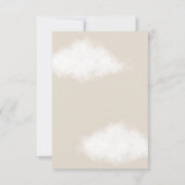 Blauwe beer op de wolken Baby jongen douche Bedankkaart (Achterkant)