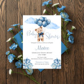 Blauwe Beer Spaanse Baby Shower Jongen uitnodiging