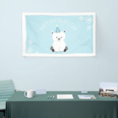 Blauwe Beer Winter Onederland 1e verjaardag Spandoek (Beurs)