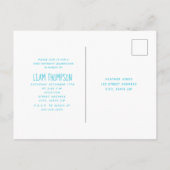 Blauwe Beer Winter Onederland Eerste verjaardag Uitnodiging Briefkaart (Achterkant)