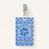 Blauwe beestjes afdrukken jongens badbadkamer badk badge (Voorkant met clip)