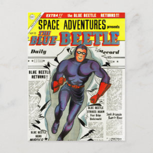 Blauwe Beetle Comic Book Superheld Briefkaart