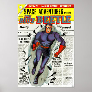  Blauwe Beetle Comic Book Superheld Poster