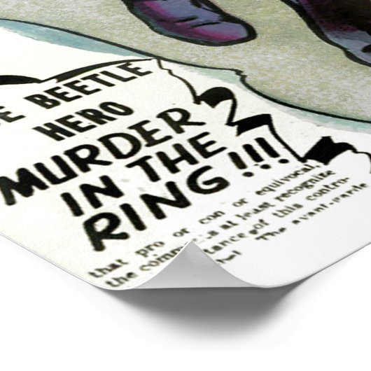  Blauwe Beetle Comic Book Superheld Poster (Hoek)