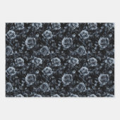 Blauwe Begraafplaats Rozen Gotisch Occult Inpakpapier Vel (Voorkant 3)