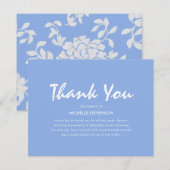 Blauwe begrafenis bedankje bedankkaart (Voorkant / Achterkant)