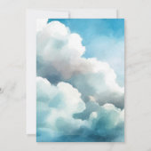 Blauwe begrafenis uitnodiging, Vieren van het leve Kaart (Achterkant)