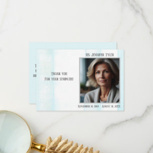 Blauwe begrafenis van familie bedankkaart