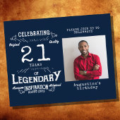 Blauwe begroting 21e uitnodiging van de verjaardag flyer