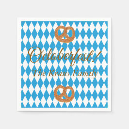 Blauwe Beierse Oktoberfest Pretzels op Maat Servet