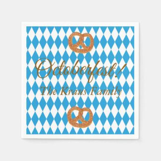 Blauwe Beierse Oktoberfest Pretzels op Maat Servet