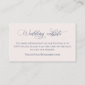 Blauwe beige elegant bruiloft QR-code Informatiekaartje (Voorkant)