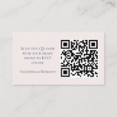 Blauwe beige elegant trouwwebsite RSVP QR-code Informatiekaartje (Achterkant)