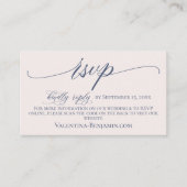 Blauwe beige elegant trouwwebsite RSVP QR-code Informatiekaartje (Voorkant)