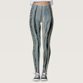 Blauwe beige meer waterstrepen leggings (Voorkant)