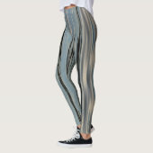 Blauwe beige meer waterstrepen leggings (Links)