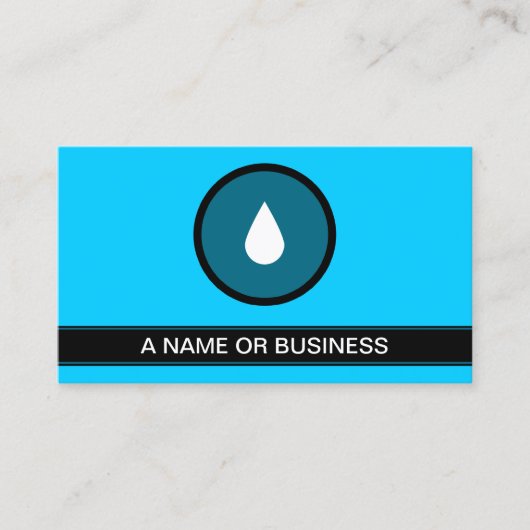 blauwe bel WATERDRUPPEL Visitekaartje (Voorkant)