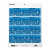 Blauwe bellen achtergrond etiket (Full Sheet)