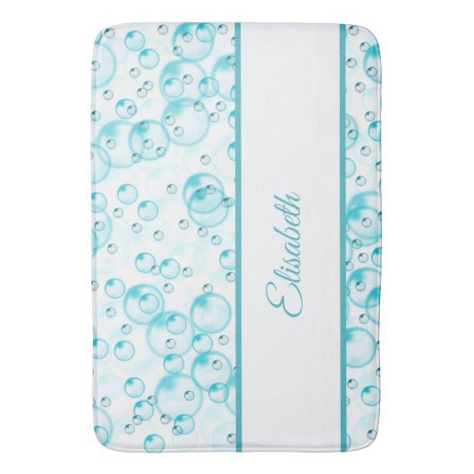 blauwe bellen badmat (Voorkant Verticaal)