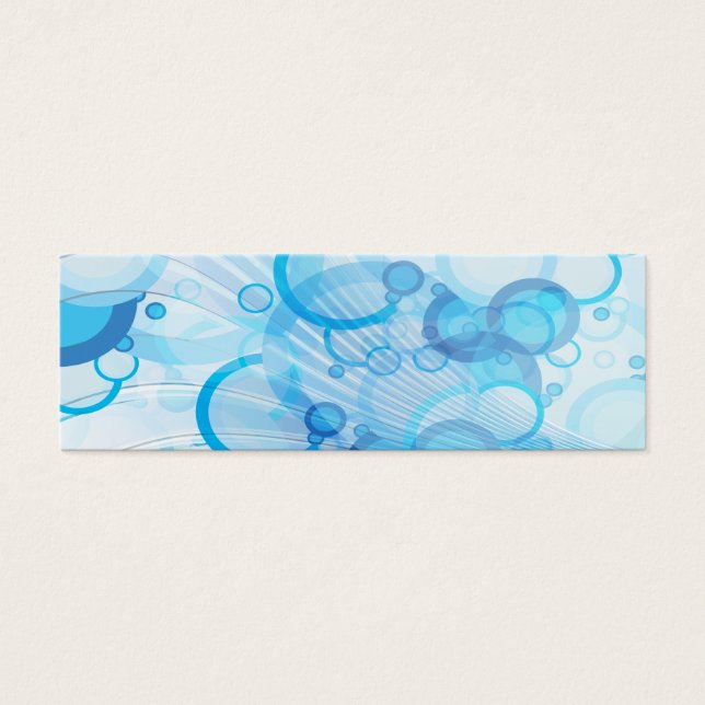 blauwe bellen golven mini visitekaartjes (Voorkant)