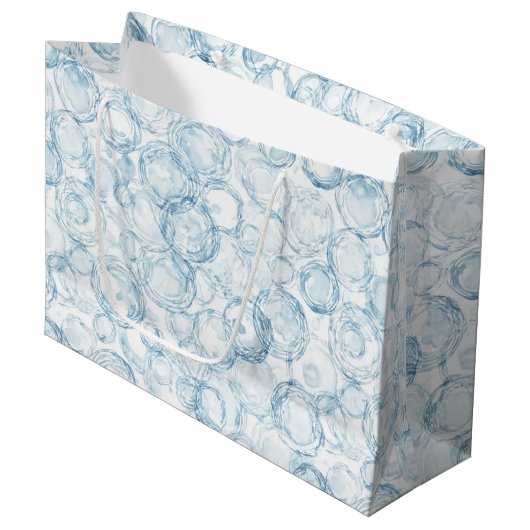 Blauwe Bellen Verjaardag Groot Cadeauzakje (Voorkant Gekanteld)