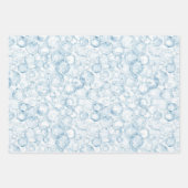 Blauwe Bellen Verjaardag Inpakpapier Vel (Voorkant)