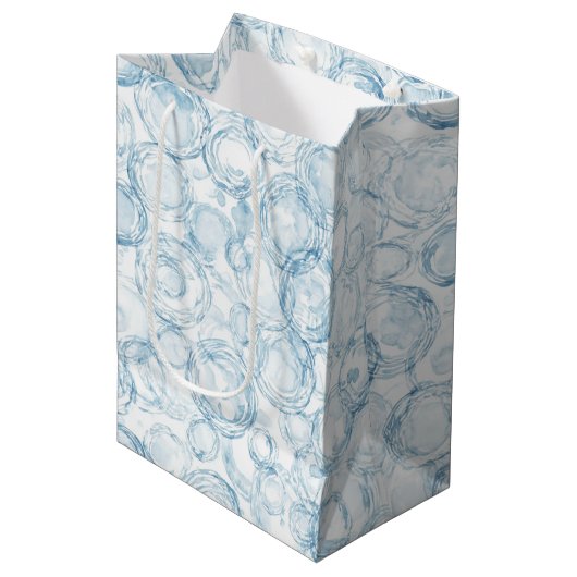 Blauwe Bellen Verjaardag Medium Cadeauzakje (Voorkant Gekanteld)
