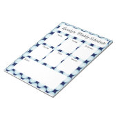 Blauwe belletjes in weekstaten notitieblok (Schuin)