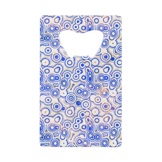 Blauwe belletjes met roze Abstract Creditkaart Flessenopener (Voorkant)