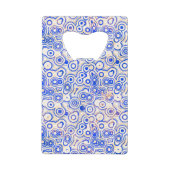 Blauwe belletjes met roze Abstract Creditkaart Flessenopener (Achterkant)