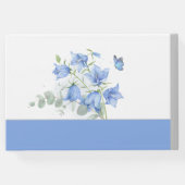 Blauwe Bellflower bruiloft Gastenboek (Achterkant)