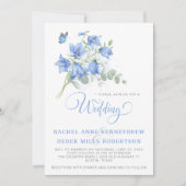 Blauwe Bellflower bruiloft uitnodiging (Voorkant)