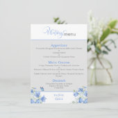 Blauwe Bellflower Bruiloftsmenu Menu (Staand voorkant)
