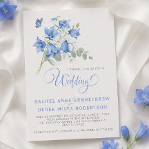 Blauwe Bellflower Trouwkaart
