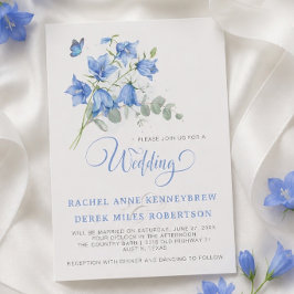 Blauwe Bellflower Trouwkaart Kaart