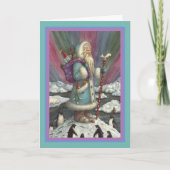 BLAUWE BELSNICKLE, NOORDELIJKE LICHTEN EN PENGUINE FEESTDAGEN KAART (Voorkant)