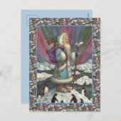 BLAUWE BELSNICKLE, NOORDELIJKE LICHTEN EN PENGUINE FEESTDAGENKAART (Voorkant / Achterkant)