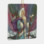 BLAUWE BELSNICKLE, NOORDELIJKE LICHTEN EN PENGUINE KERAMISCH ORNAMENT (Rechts)