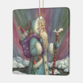 BLAUWE BELSNICKLE, NOORDELIJKE LICHTEN EN PENGUINE KERAMISCH ORNAMENT (Links)