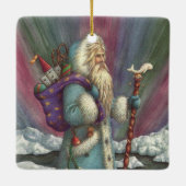 BLAUWE BELSNICKLE, NOORDELIJKE LICHTEN EN PENGUINE KERAMISCH ORNAMENT (Achterkant)