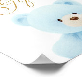 Blauwe Beren Baby showers Kaarten en geschenken Poster (Hoek)