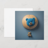 Blauwe Beren ballon Kaart (Voorkant / Achterkant)