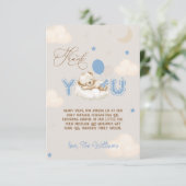 Blauwe Beren ballonnen dragen veel Bedankkaart (Staand voorkant)