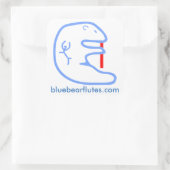 Blauwe beren fluiten 3" sticker (Tas)