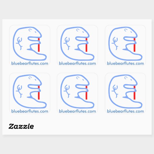 Blauwe beren fluiten 3" sticker (Vel)