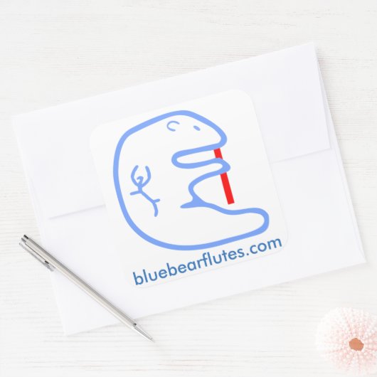 Blauwe beren fluiten 3" sticker (Envelop)