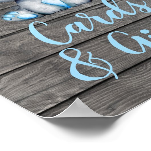 Blauwe Beren kaarten en cadeaubonentabel Poster (Hoek)