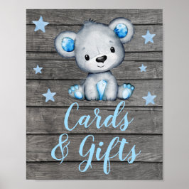 Blauwe Beren kaarten en cadeaubonentabel Poster